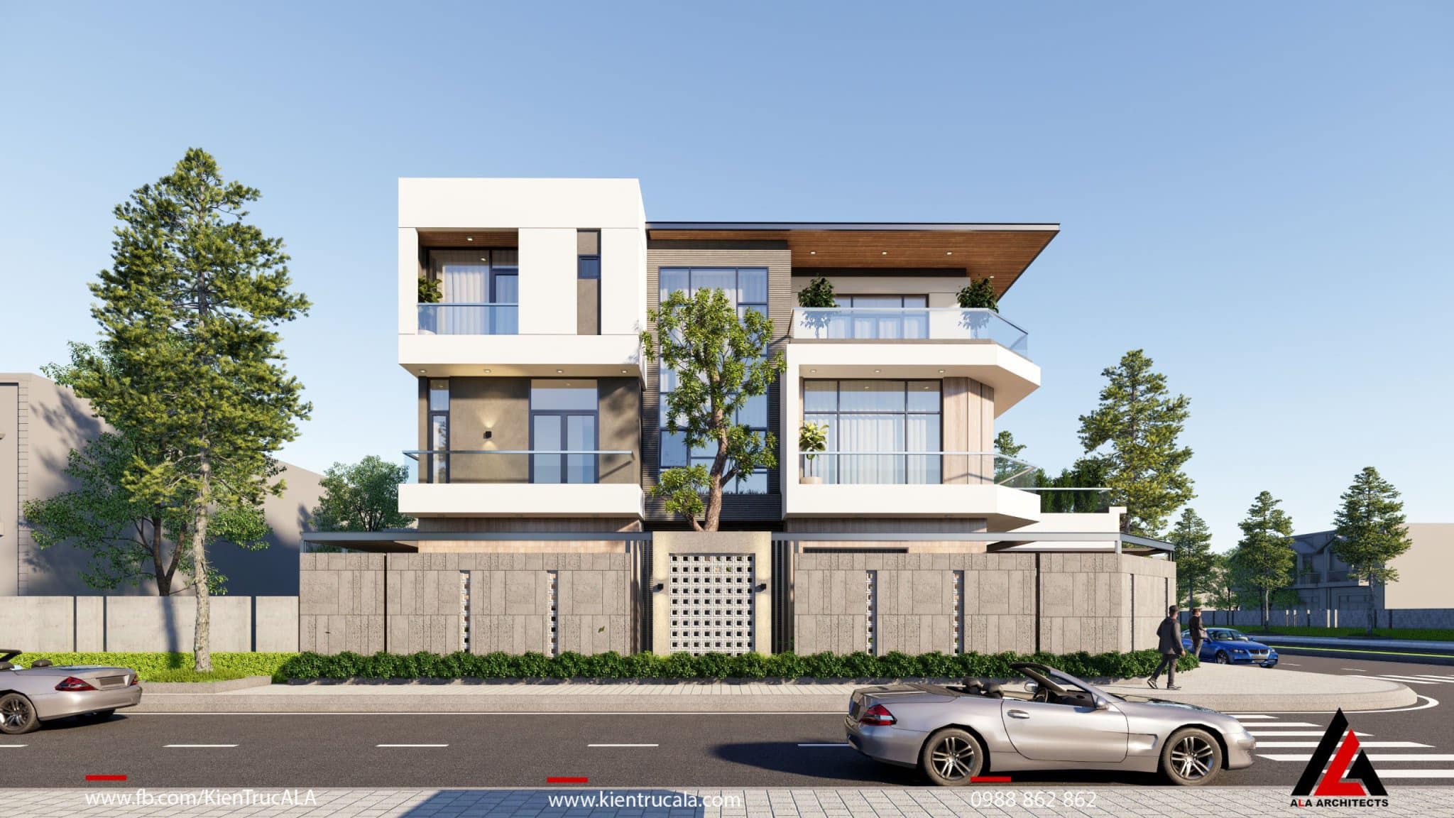 Mẫu Nhà 1 Trệt 2 Lầu Hiện Đại