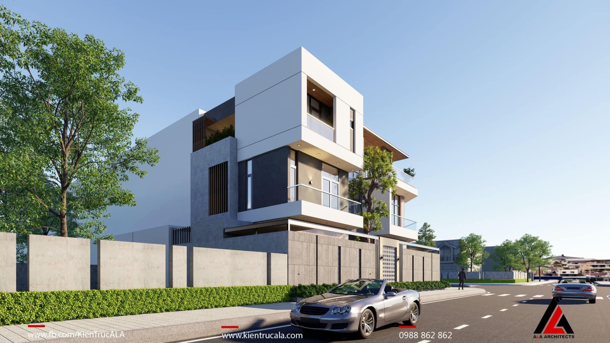 Mẫu Nhà 1 Trệt 2 Lầu Hiện Đại